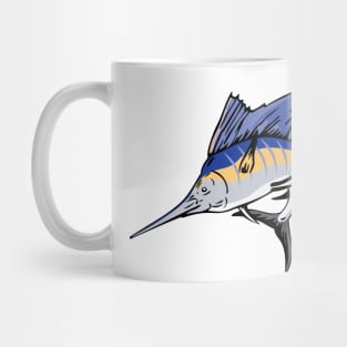 Billfish Jumping Side Retro Mug